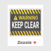 Sticker Avertissement Garder Clair (Feuille)