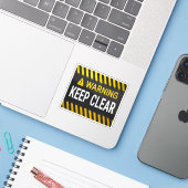 Sticker Avertissement Garder Clair (Ordinateur portable avec iPhone)