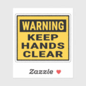 Sticker Avertissement Garder les mains libres (Feuille)
