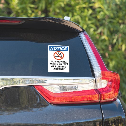 Sticker Avertissement : Interdiction de fumer dans un rayo (Côté voiture)