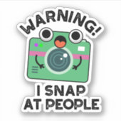 Sticker Avertissement Je Shap Sur Les Gens Drôle Caméra Pu (Devant)
