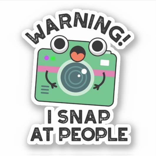 Sticker Avertissement Je Shap Sur Les Gens Drôle Caméra Pu (Devant)