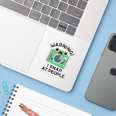 Sticker Avertissement Je Shap Sur Les Gens Drôle Caméra Pu (Ordinateur portable avec iPhone)