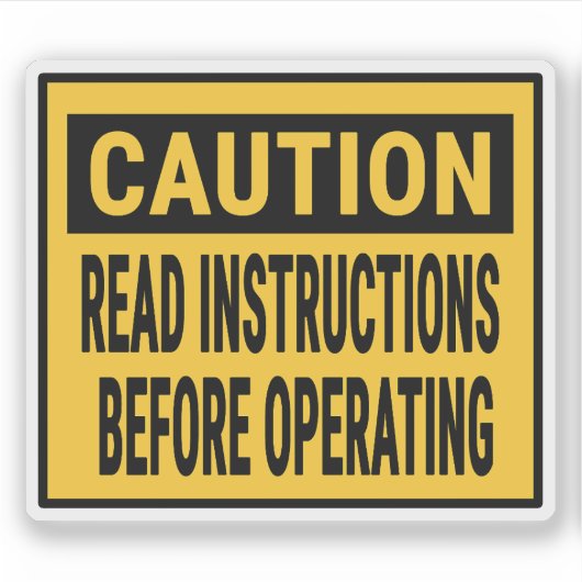 Sticker Avertissement Lire les instructions avant d'utilis (Devant)