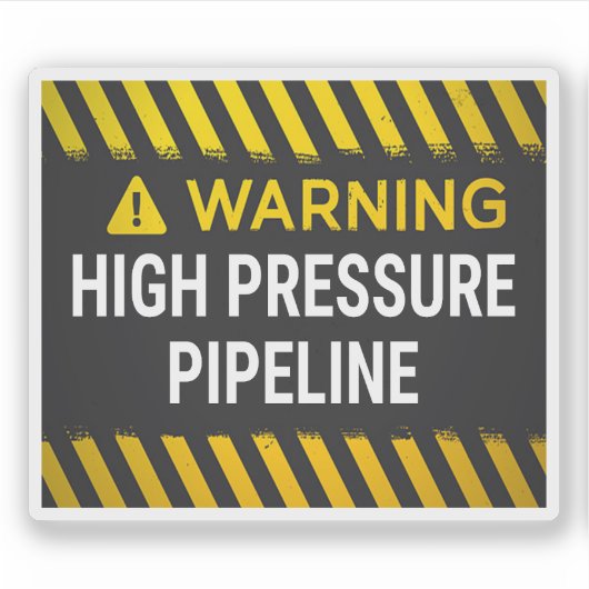 Sticker Avertissement Pipeline Haute Pression (Devant)