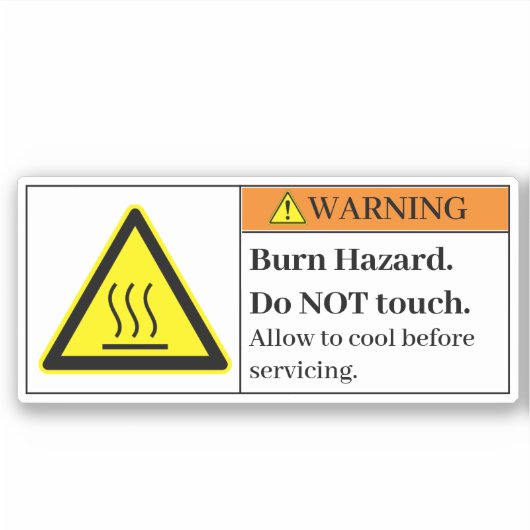Sticker Avertissement/risque de brûlure (Devant)