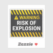 Sticker Avertissement Risque D'explosion (Feuille)
