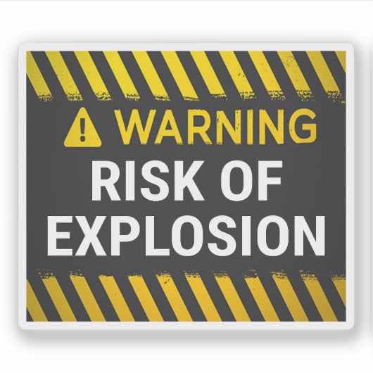 Sticker Avertissement Risque D'explosion (Devant)