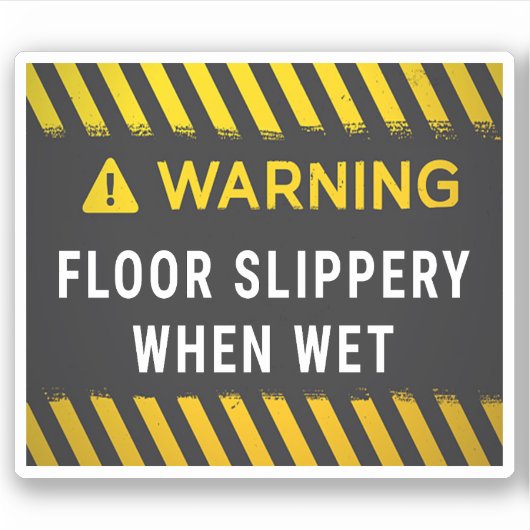 Sticker Avertissement Slipperie de plancher en cas d'humid (Devant)