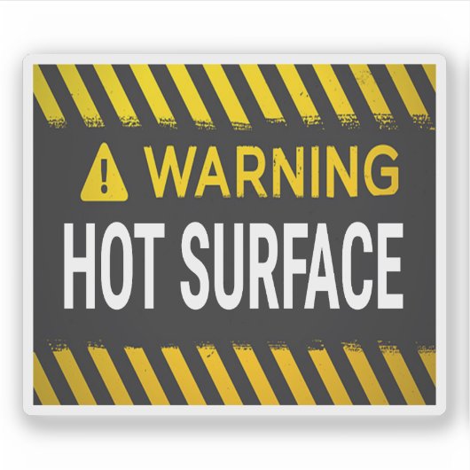 Sticker Avertissement Surface Chaude (Devant)