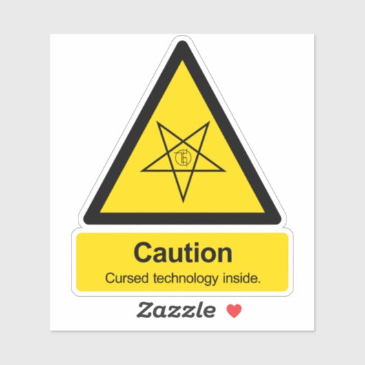 Sticker Avertissement technologie maudite à l'intérieur du (Feuille)