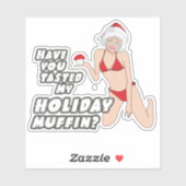 Sticker Avez-vous goûté mon muffin de vacances ? (Feuille)