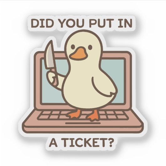 Sticker Avez-vous mis un ticket ? Canard (Devant)