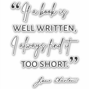 Sticker Avid Reader II - Citation Jane Austen