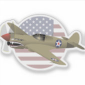 Sticker Avion 2ème guerre mondiale P-40 Warhawk (Devant)