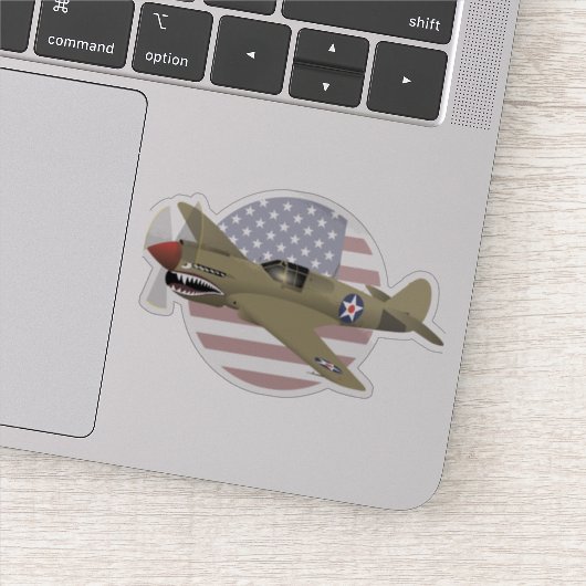 Sticker Avion 2ème guerre mondiale P-40 Warhawk (Détail)