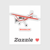 Sticker Avion à train tricycle dessin animé (Feuille)