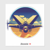 Sticker Avion avion de combat (Feuille)