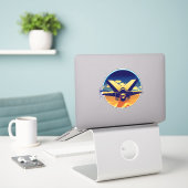 Sticker Avion avion de combat (Ordinateur portable sur le bureau)