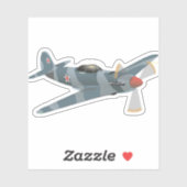 Sticker Avion de chasse Yak-9 Soviet 2ÈME GUERRE MONDIALE (Feuille)