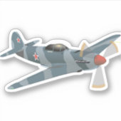 Sticker Avion de chasse Yak-9 Soviet 2ÈME GUERRE MONDIALE (Devant)