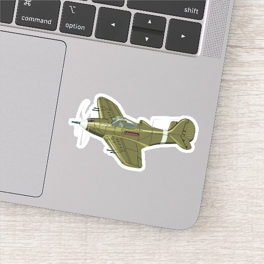 Sticker Avion de chasseur rétro-dessiné (Détail)