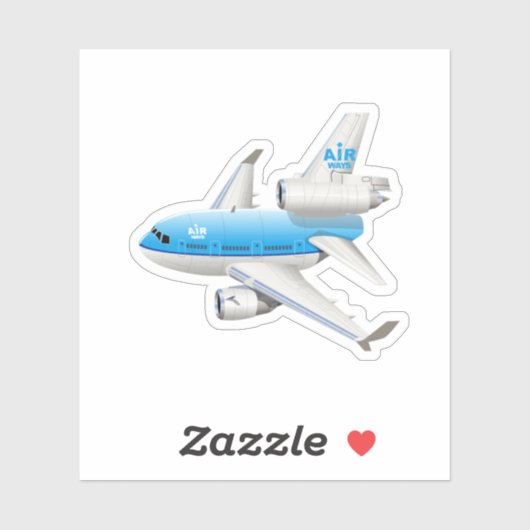 Sticker Avion de dessin (Feuille)