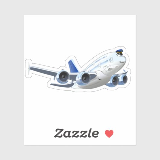 Sticker Avion de dessin (Feuille)