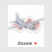 Sticker Avion de la Force aérienne (Feuille)