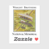 Sticker Avion des frères Wright, Mémorial national (Feuille)