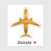 Sticker Avion doré (Feuille)