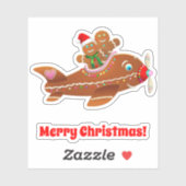 Sticker Avion en pain d'épice de Noël (Feuille)