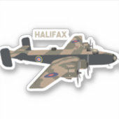 Sticker Avion Halifax British 2ÈME GUERRE MONDIALE (Devant)