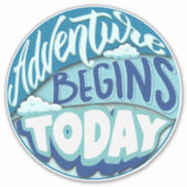 Sticker Avion papier | L'aventure commence vinyle coupé su (Devant)