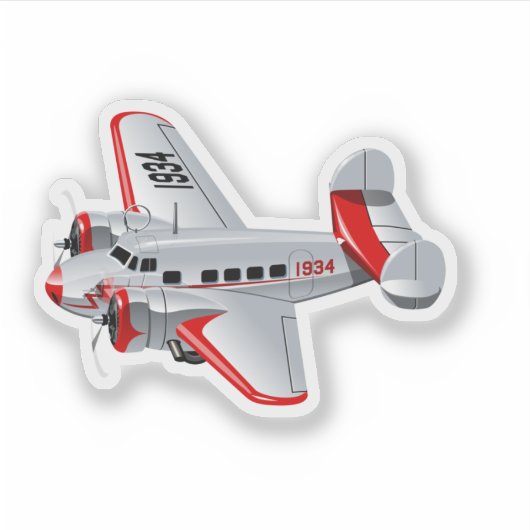 Sticker Avion rétro de dessin (Devant)