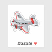 Sticker Avion rétro de dessin (Feuille)
