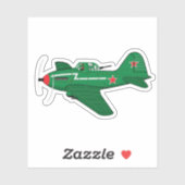Sticker Avion rétro de dessin (Feuille)