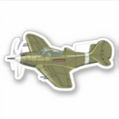 Sticker Avion rétro de dessin (Devant)
