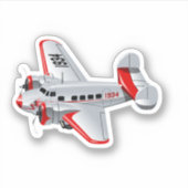 Sticker Avion rétro de dessin (Devant)