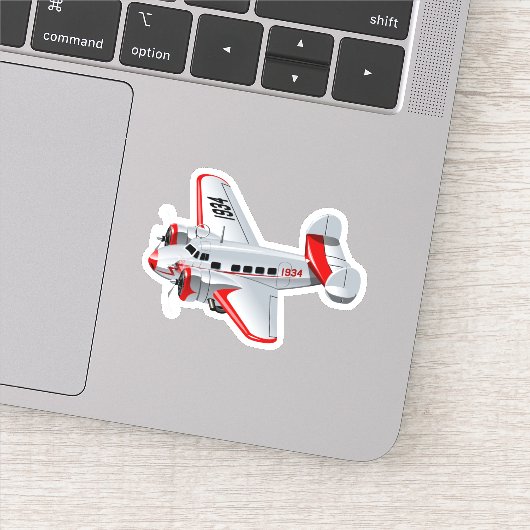 Sticker Avion rétro de dessin (Détail)
