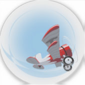 Sticker Avion rétro de dessin (Devant)