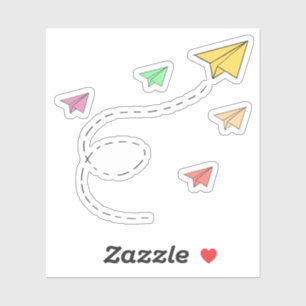 Sticker Avions à papier volants