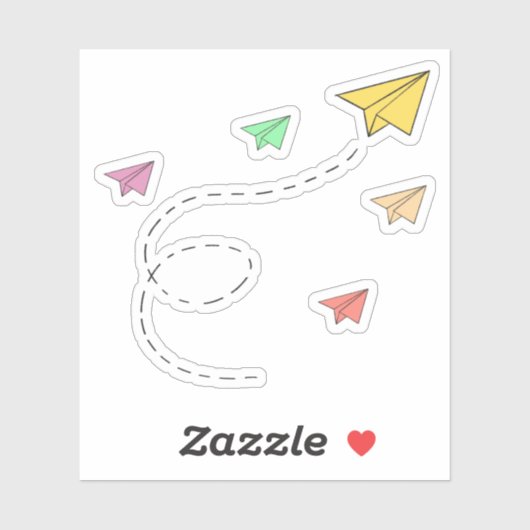 Sticker Avions à papier volants (Feuille)