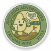 Sticker Avocado Adventurers Explore With Style (Devant)