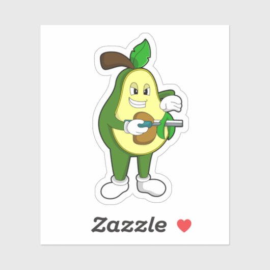 Sticker Avocado as Hairtravh Razor (Feuille)