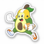 Sticker Avocado au football (Recto)