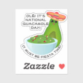 Sticker Avocado Girl et Guacamole (Feuille)