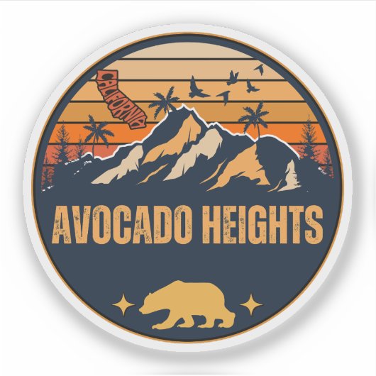 Sticker Avocado Heights, Californie (Devant)