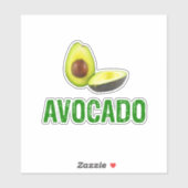 Sticker Avocado, j'adore l'avocat (Feuille)