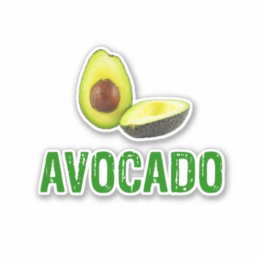 Sticker Avocado, j'adore l'avocat (Devant)